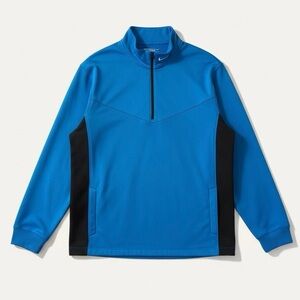 Nike Golf Therma-Fit 1/4 Zip Pullover Jacket Blue Black Size Mens L